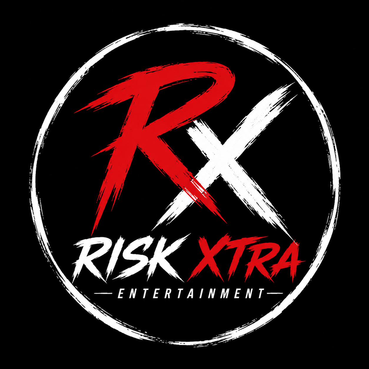 Risk Xtra Entertainment RX brush emblem